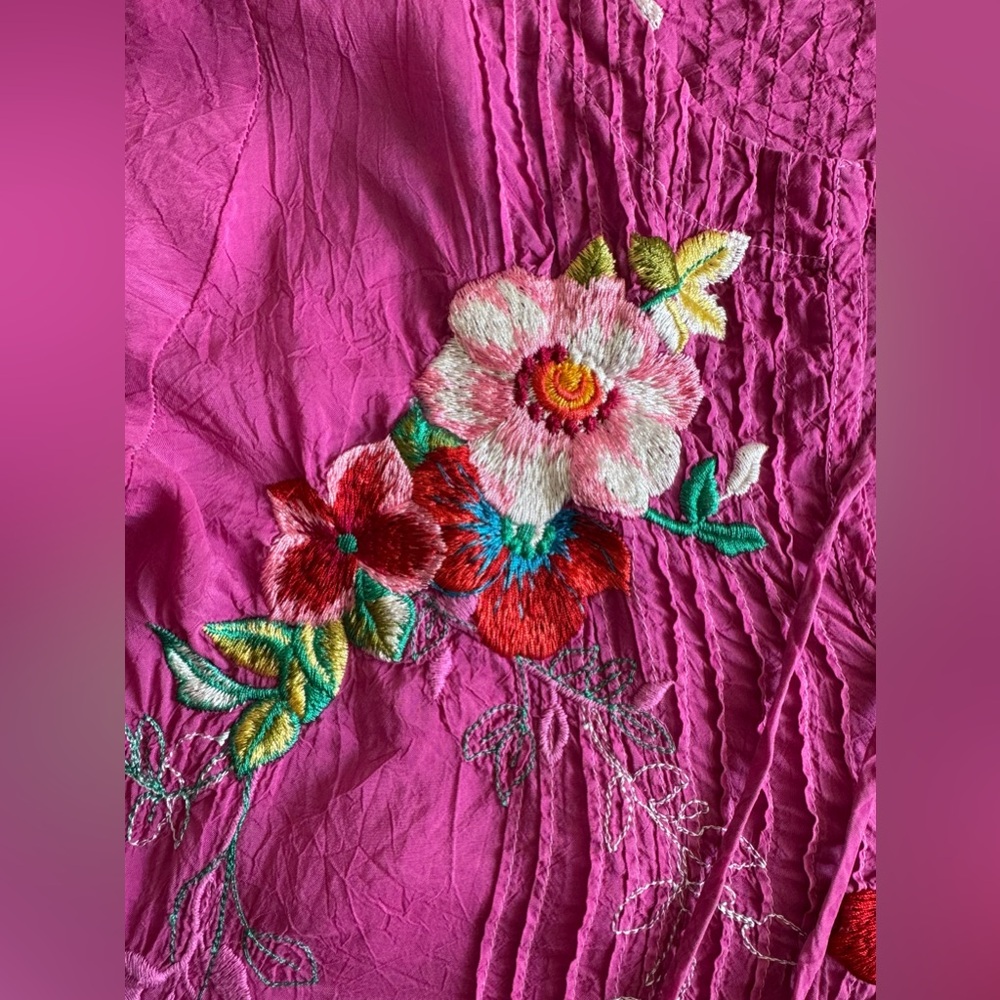 Johnny Was Embroidered Pink Top - Picture 7 of 10
